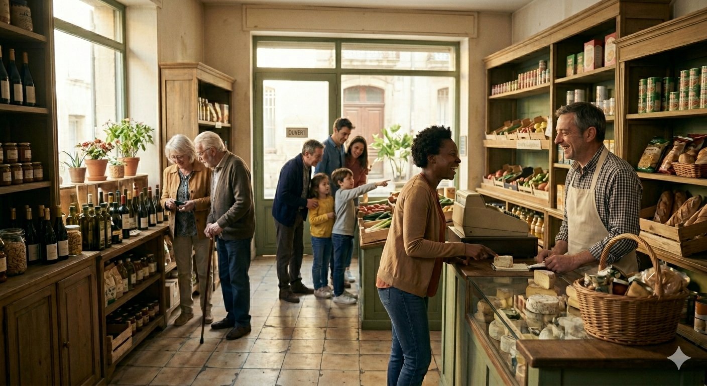 Commerce animé avec des clients
