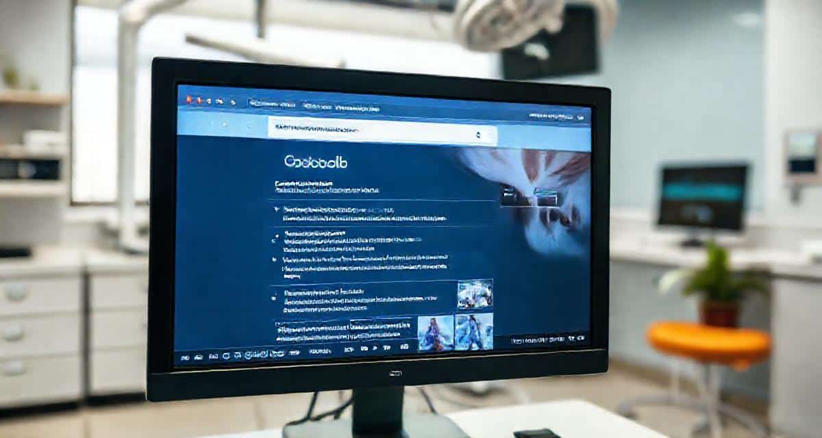 Écran d'ordinateur affichant un cabinet dentaire bien positionné sur Google