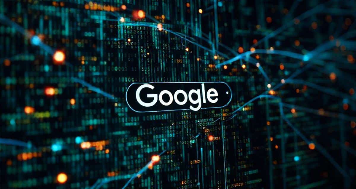 Représentation visuelle du fonctionnement de l'algorithme Google avec des données numériques