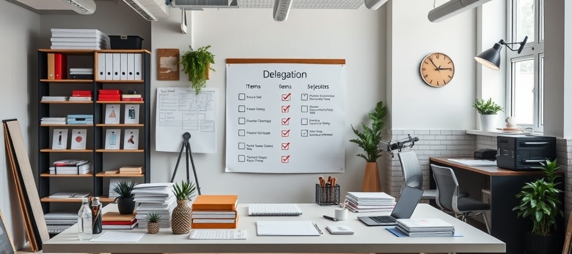 Un système de délégation des tâches bien organisé sur un bureau professionnel