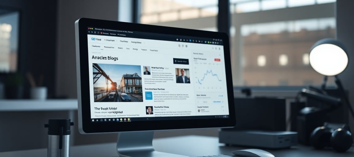 Un écran affichant un système de blog automatisé en fonctionnement