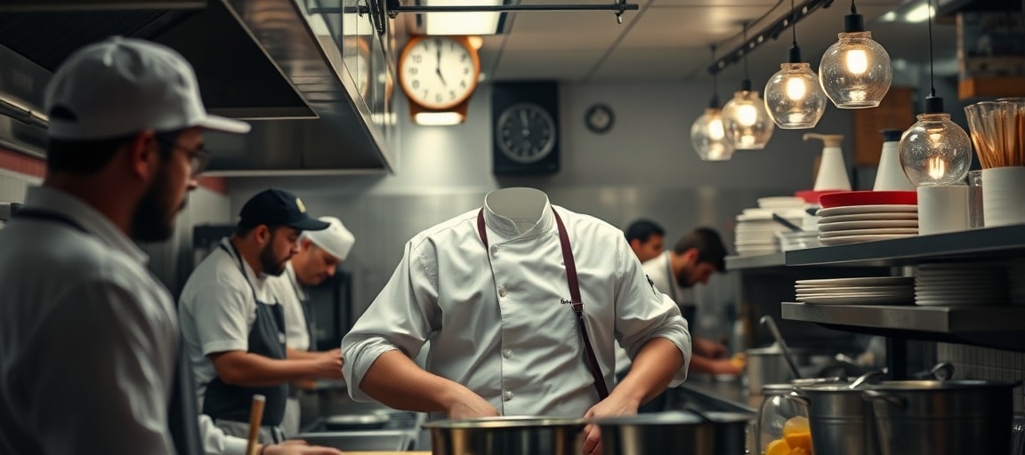 Chef débordé en cuisine pendant le service